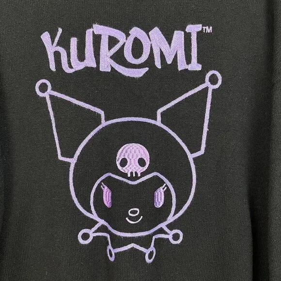 Hello Kitty Kuromi Cardigan Medium Black Graphic Button Up Sweater Forever 21 - Picture 6 of 10